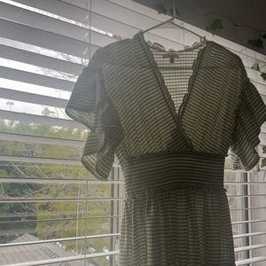 Mini Green Gingham Summer Dress | MAX STUDIO